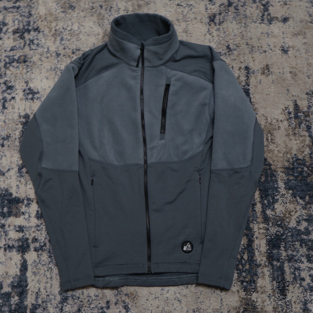 Snow Peak Mountain of Moods Grid Fleece Zip Jacket Slate Grey Size S Gorpcore